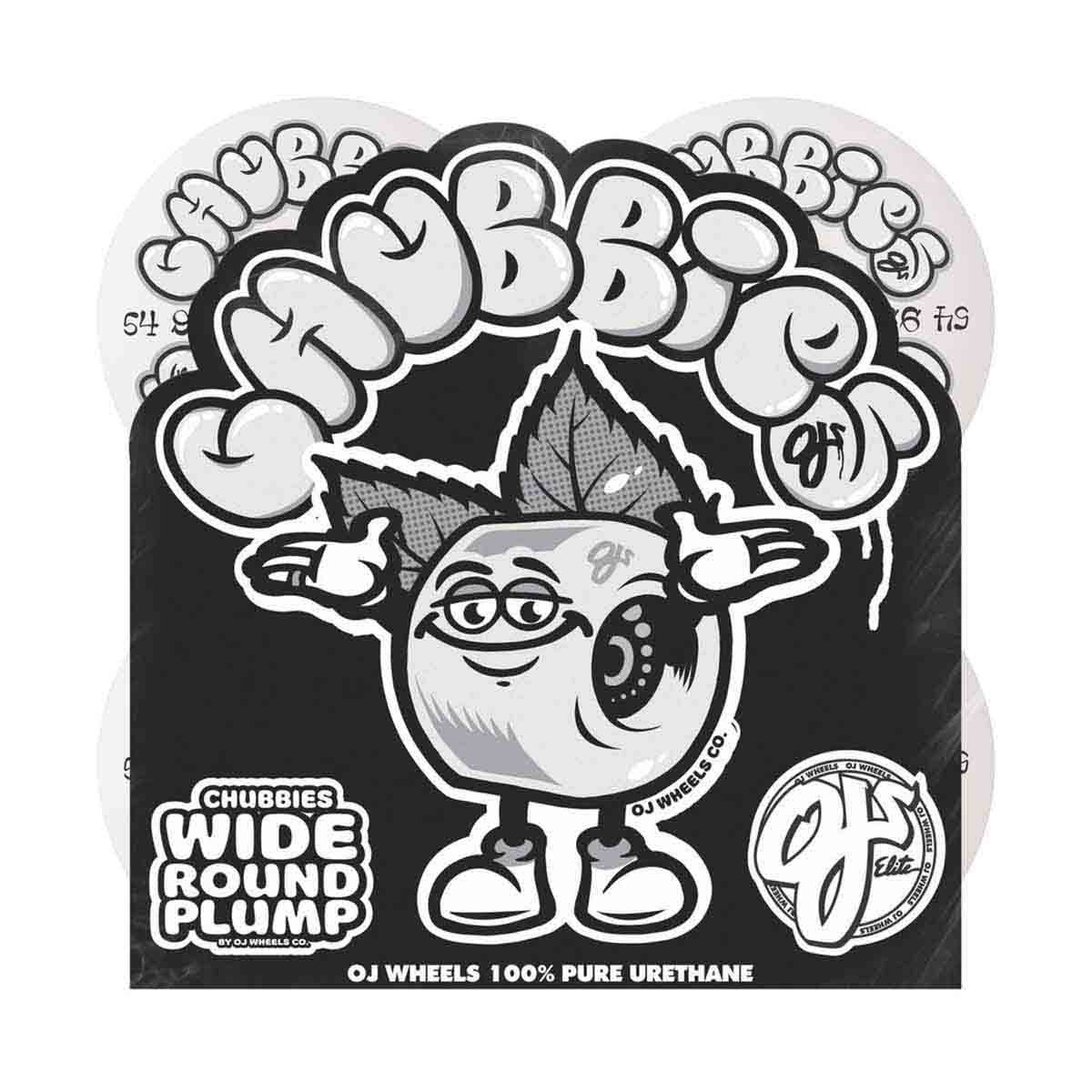 54mm Throw Ups Chubbies White 99a OJ Wheels (54MM) - Skate Accessories