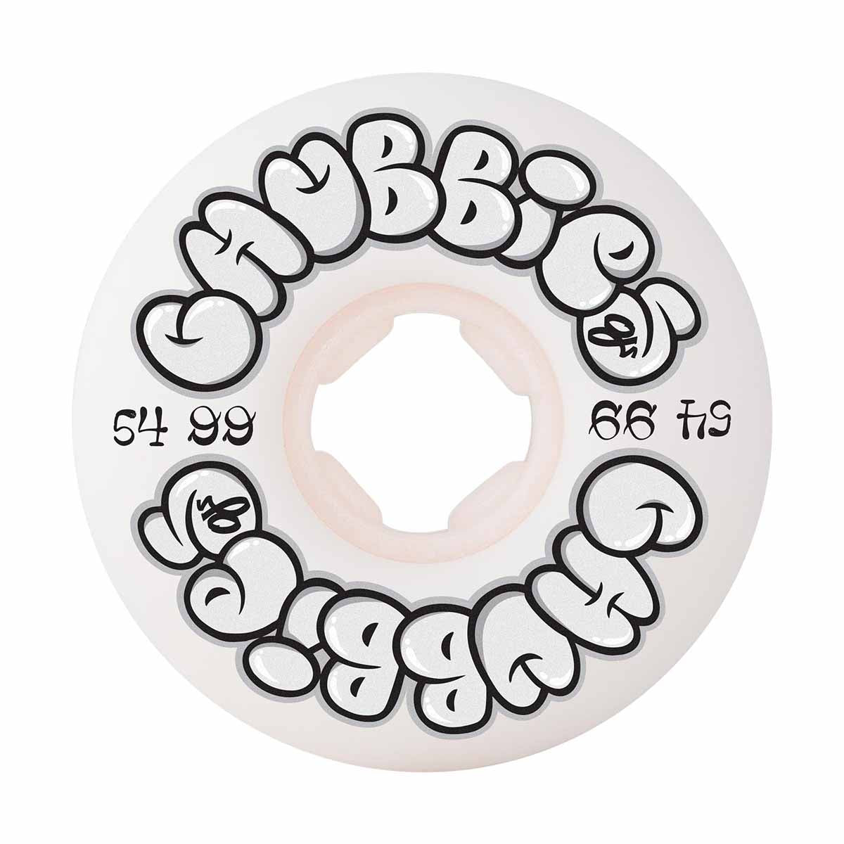54mm Throw Ups Chubbies White 99a OJ Wheels (54MM) - Skate Accessories
