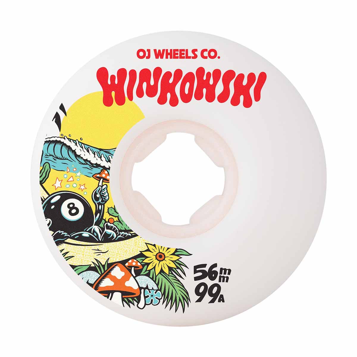 56mm Erick Winkowski Mushroom Elite White Mini Combo 99a OJ Wheels (56 MM) - Skate Accessories