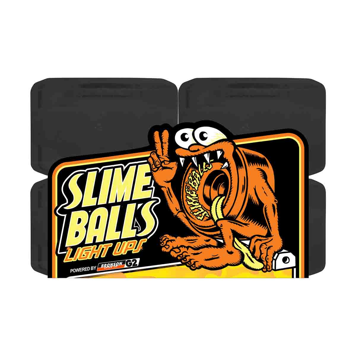 SB Flame Light Ups OG Slime Black 78a Slime Balls Wheels (66MM) - Skate Accessories