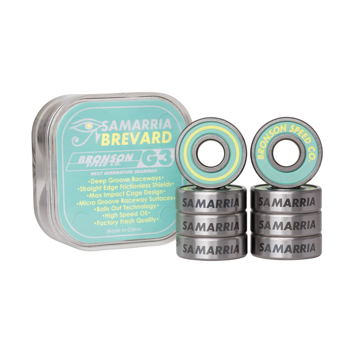 1Set Samarria Brevard Pro Bearing G3 Bronson Speed Co. - Skate Accessories