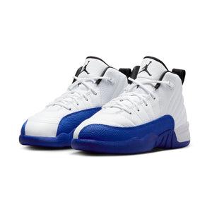 Jordan 12 Retro 'White & Game Royal' Little Kids' Shoes