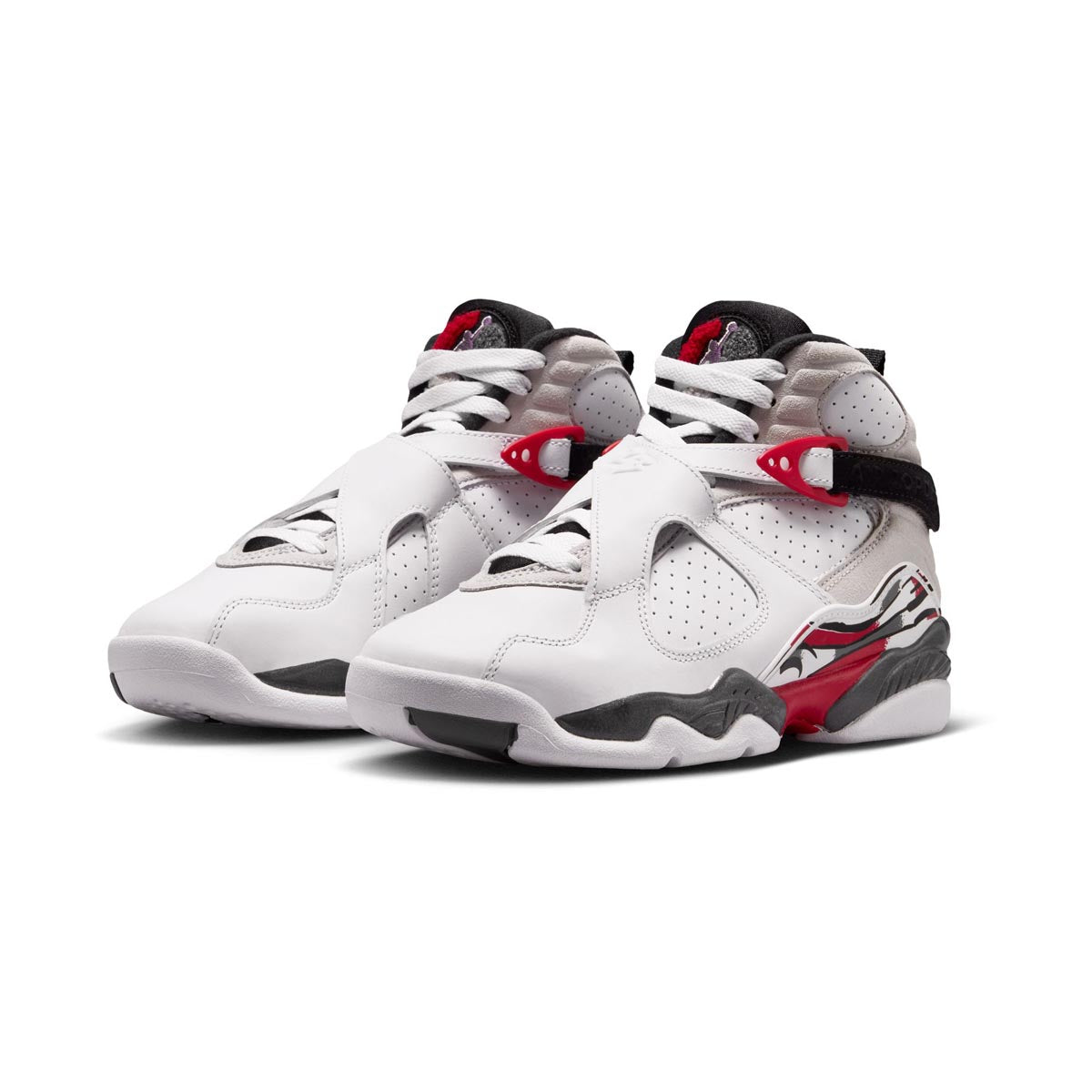 Air Jordan 8 Retro 'White and True Red' Big Kids' Shoes - 
