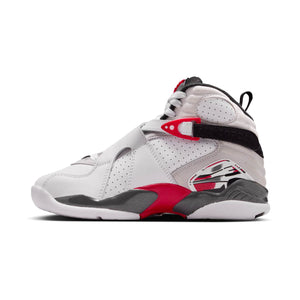 Air Jordan 8 Retro 'White and True Red' Big Kids' Shoes