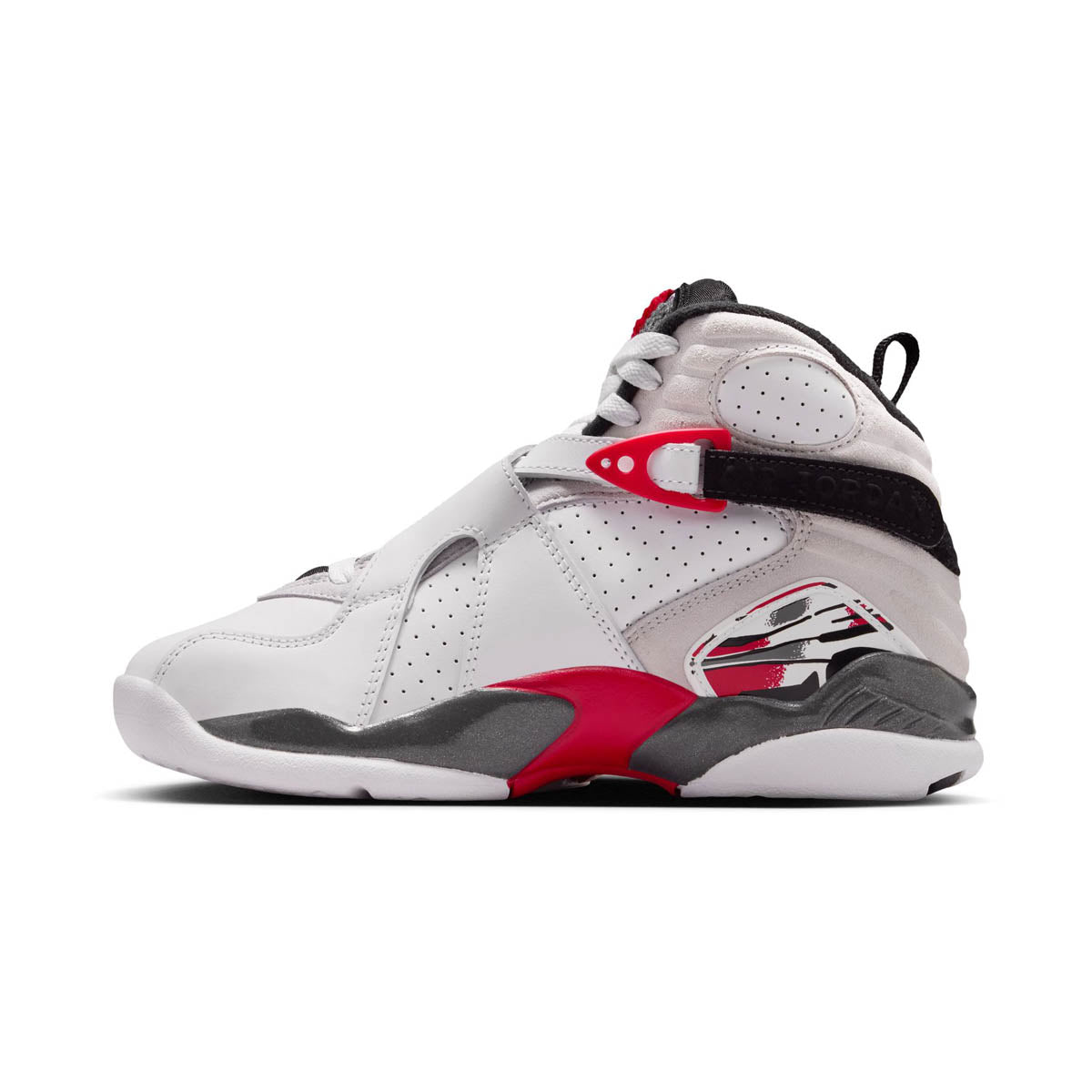 Air Jordan 8 Retro 'White and True Red' Big Kids' Shoes - 