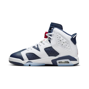 Air Jordan 6 Retro White and Midnight Navy Big Kids' Shoes