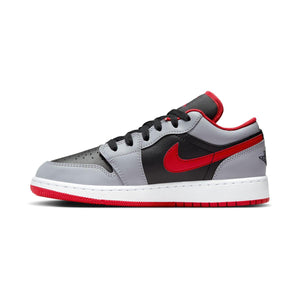 Air Jordan 1 Low 'Cement Fire Red' Big Kids' Shoes