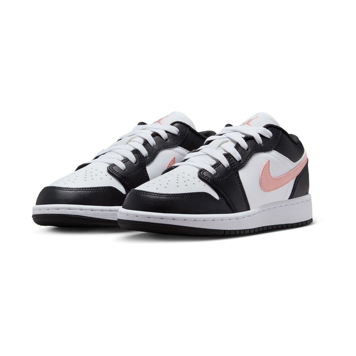 Shop Air Jordan 1 Low 'White Black Rust Pink' Big Kids' Shoes