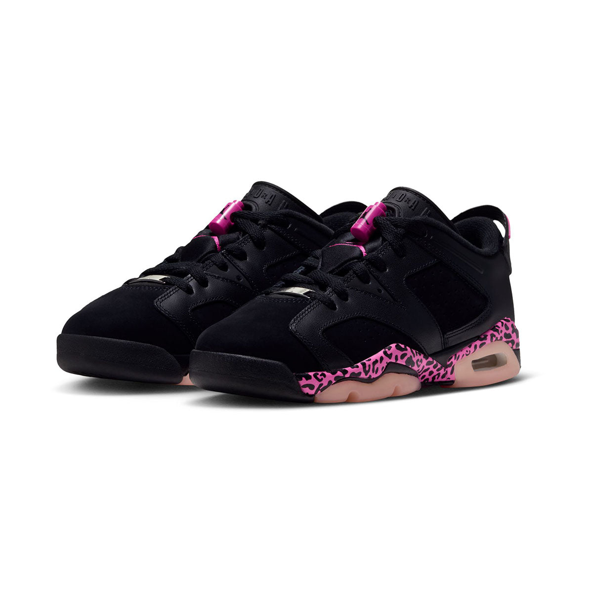 Air Jordan 6 Retro Low 'Black Fierce Pink' Big Kids' Shoes - 