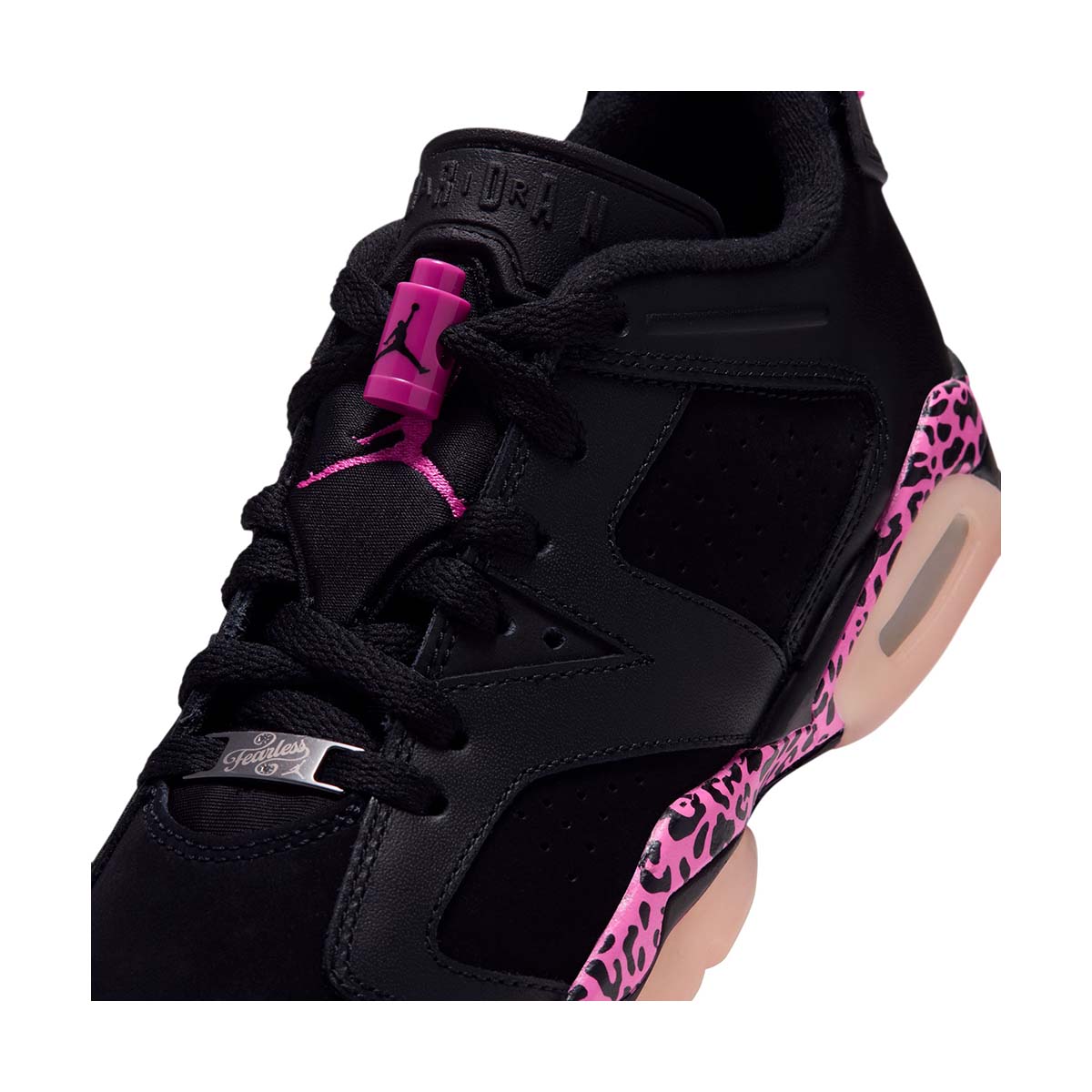 Air Jordan 6 Retro Low 'Black Fierce Pink' Big Kids' Shoes - 