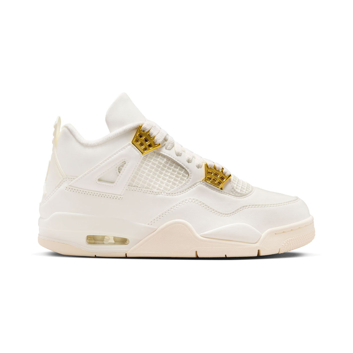 Air Jordan 4 Retro White & Gold Women's Shoes - 