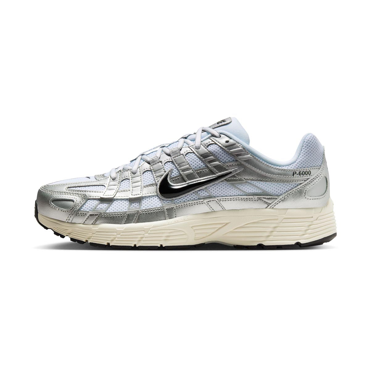 Nike P-6000 &#39;White Metallic Silver Flat Silver Black&#39; Men&#39;s Shoes