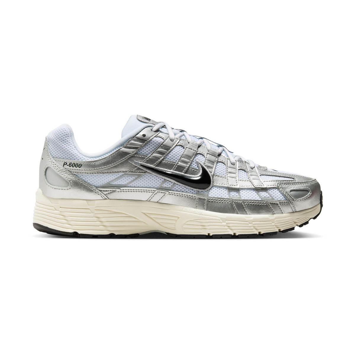 Nike P-6000 &#39;White Metallic Silver Flat Silver Black&#39; Men&#39;s Shoes