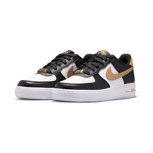 Nike Air Force 1 'Black White Metallic Gold' Big Kids' Shoes