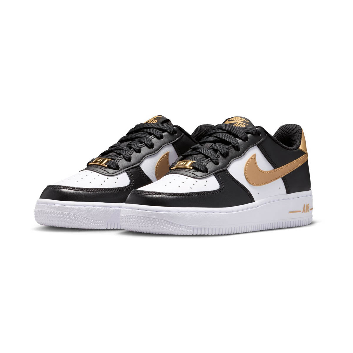 Nike Air Force 1 'Black White Metallic Gold' Big Kids' Shoes - Nike Air Force 1 Kids