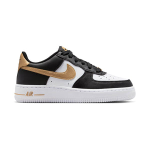 Nike Air Force 1 'Black White Metallic Gold' Big Kids' Shoes