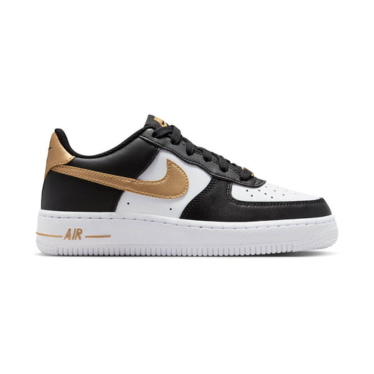 Nike Air Force 1 'Black White Metallic Gold' Big Kids' Shoes