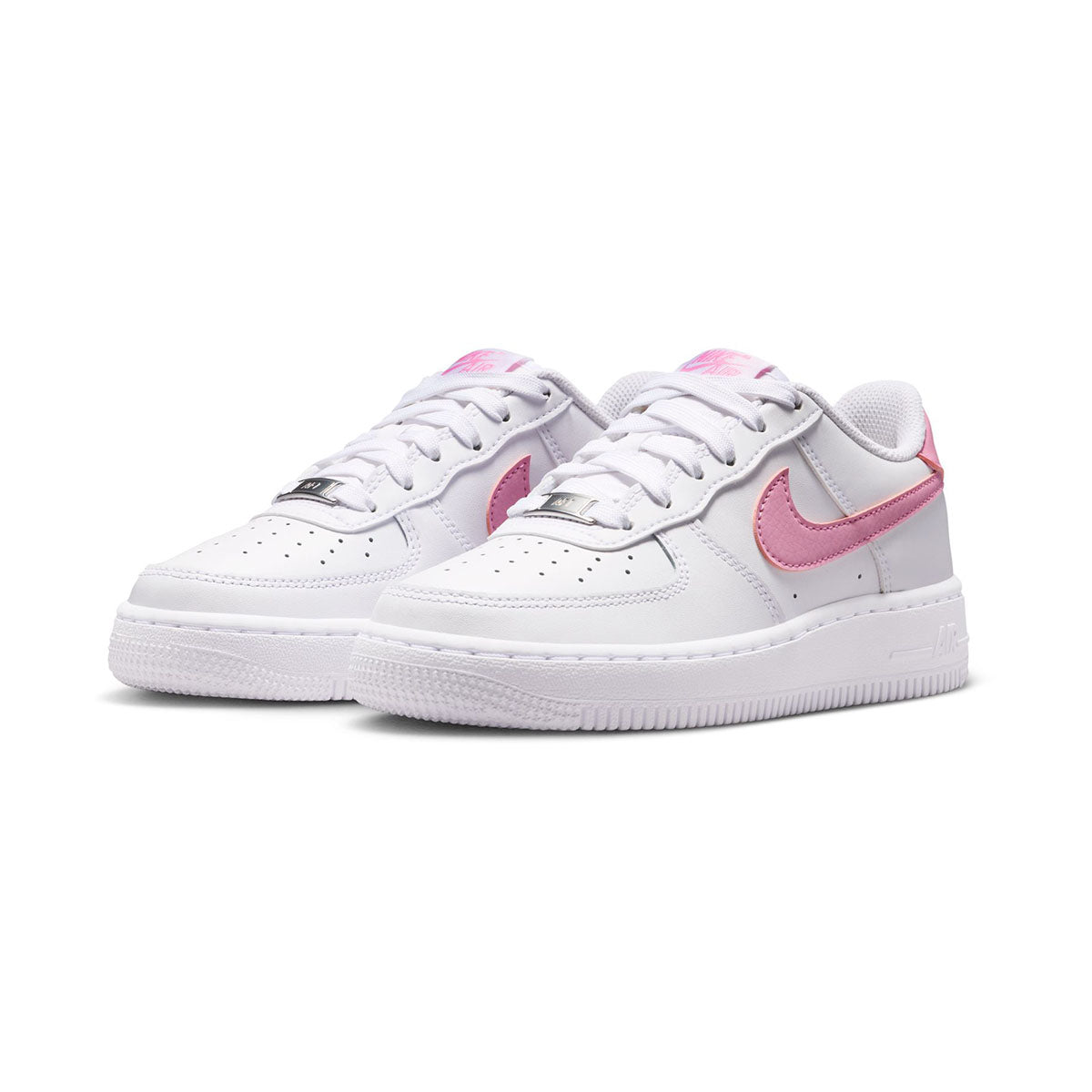 Nike Air Force 1 'White Pink Rise' Big Kids' Shoes - 