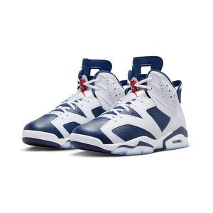 Air Jordan 6 Retro White and Midnight Navy Men's Shoes