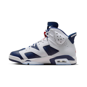 Air Jordan 6 Retro White and Midnight Navy Men's Shoes