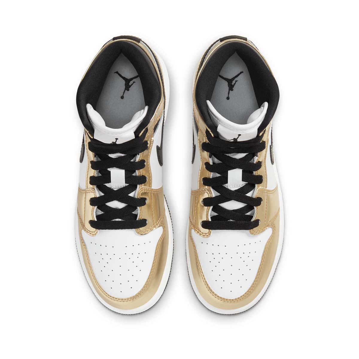 Air Jordan 1 Mid SE 'Metallic Gold Black White' Big Kids' Shoes - Kids Jordans Shoes