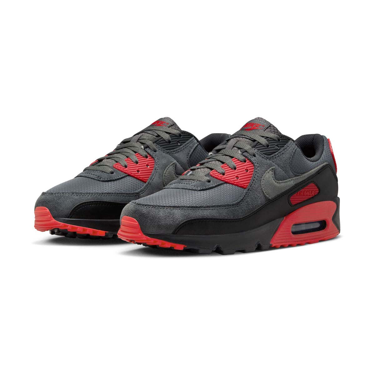 Nike Air Max 90 &#39;Smoke Grey Fire Red&#39; Men&#39;s Shoes