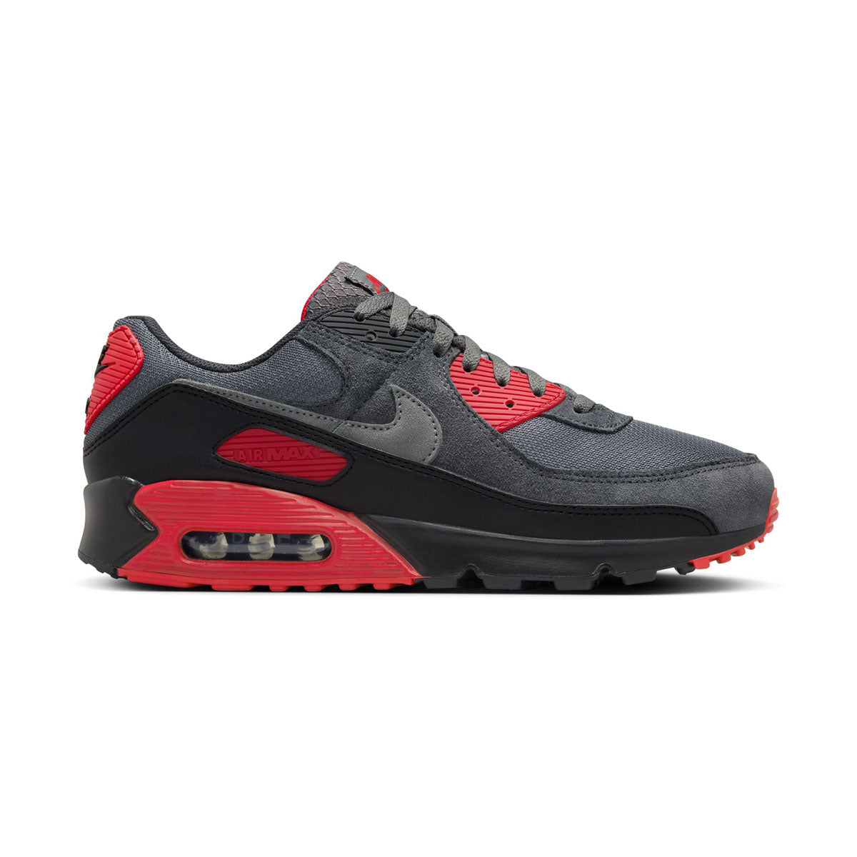 Nike Air Max 90 'Smoke Grey Fire Red' Men's Shoes - Nike Air Max