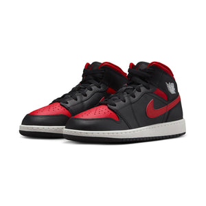 Air Jordan 1 Mid 'Black Summit White Varsity Red' Big Kids' Shoes