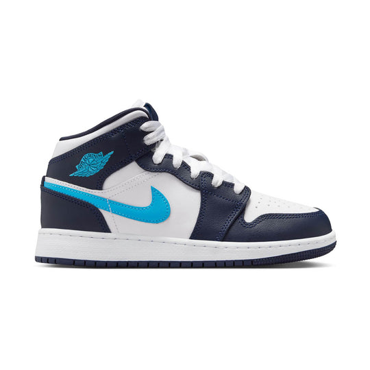 Air Jordan 1 Mid 'Obsidian Dark Powder Blue' Big Kids' Shoes