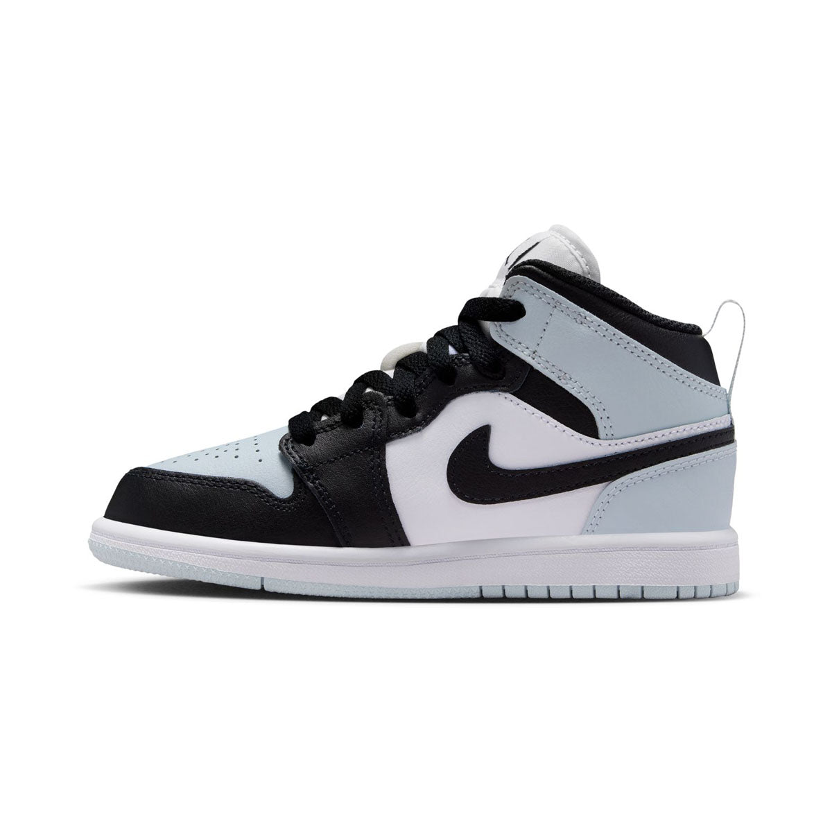 Jordan 1 Mid 'Black Aura Squadron Blue' Little Kids' Shoes - 