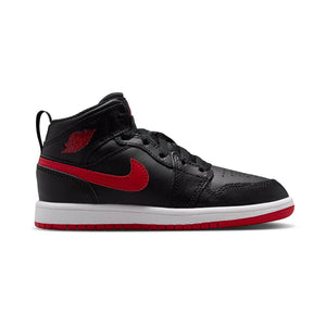 Jordan 1 Mid 'Black University Red' Little Kids' Shoes