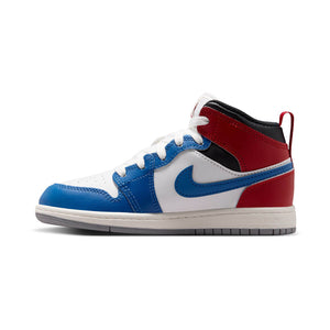 Jordan 1 Mid 'True Blue Varsity Red' Little Kids' Shoes