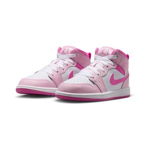 Jordan 1 Mid 'Pearl Pink White' Little Kids' Shoes