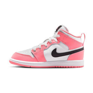 Jordan 1 Mid 'Pink Gaze' Little Kids' Shoes