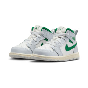 Jordan 1 Mid 'Summit White Pure Platinum Sail Pine Green' Toddler Shoes