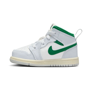 Jordan 1 Mid 'Summit White Pure Platinum Sail Pine Green' Toddler Shoes