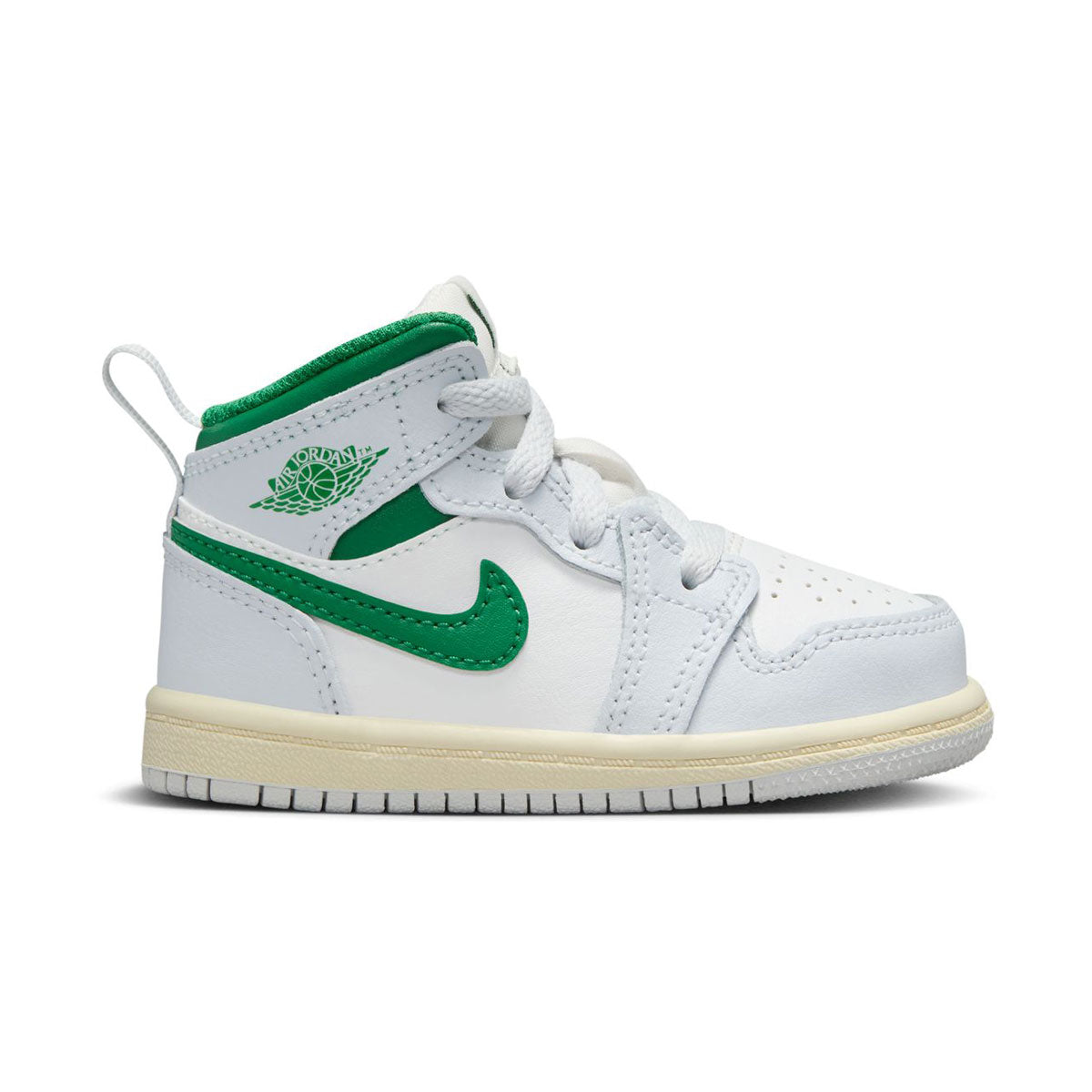 Jordan 1 Mid 'Summit White Pure Platinum Sail Pine Green' Toddler Shoes - NEW FOR KIDS