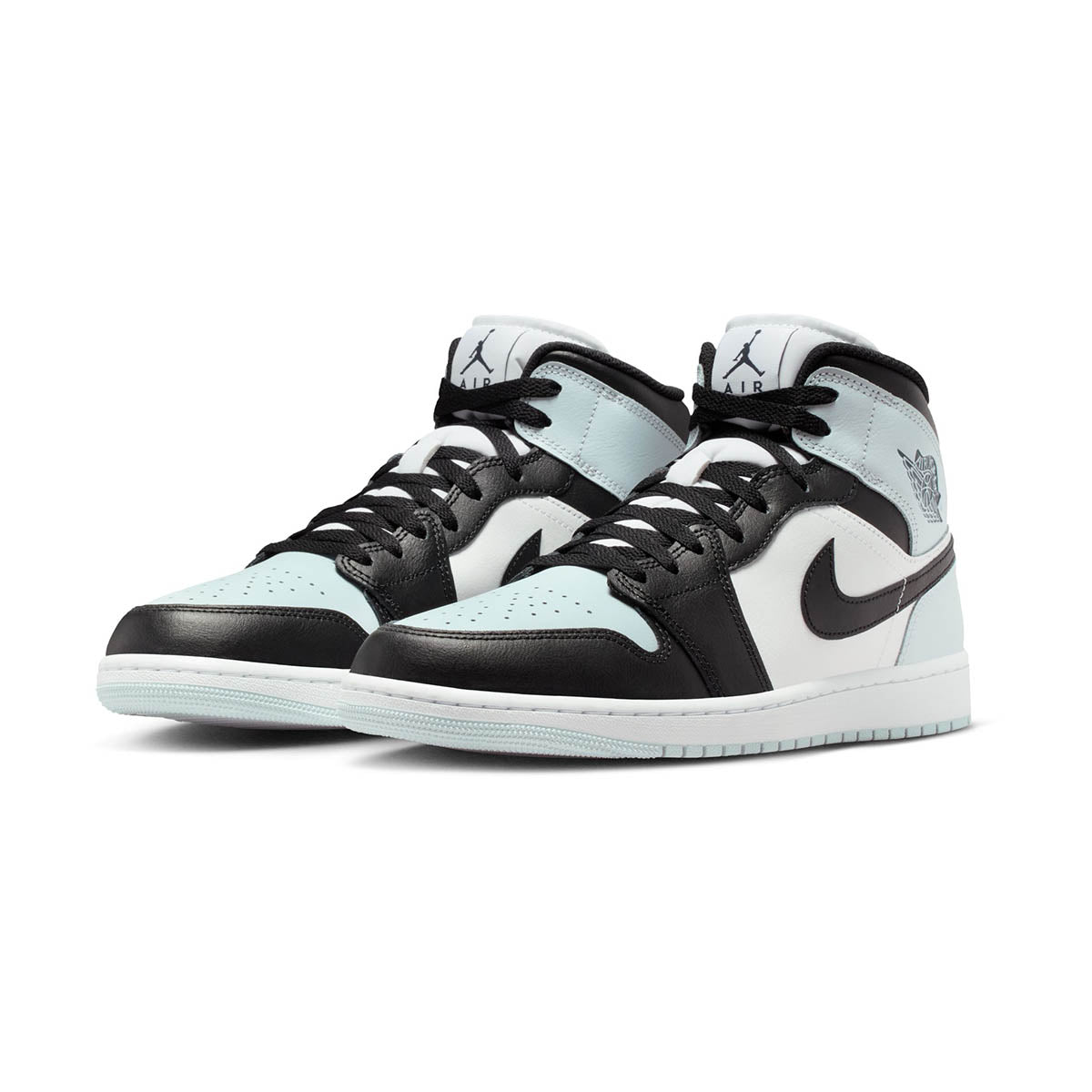 Air Jordan 1 'Black Aura Squadron Blue' Mid Men's Shoes - 