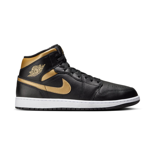 Air Jordan 1 Mid 'Black Metallic Gold' Men's Shoes