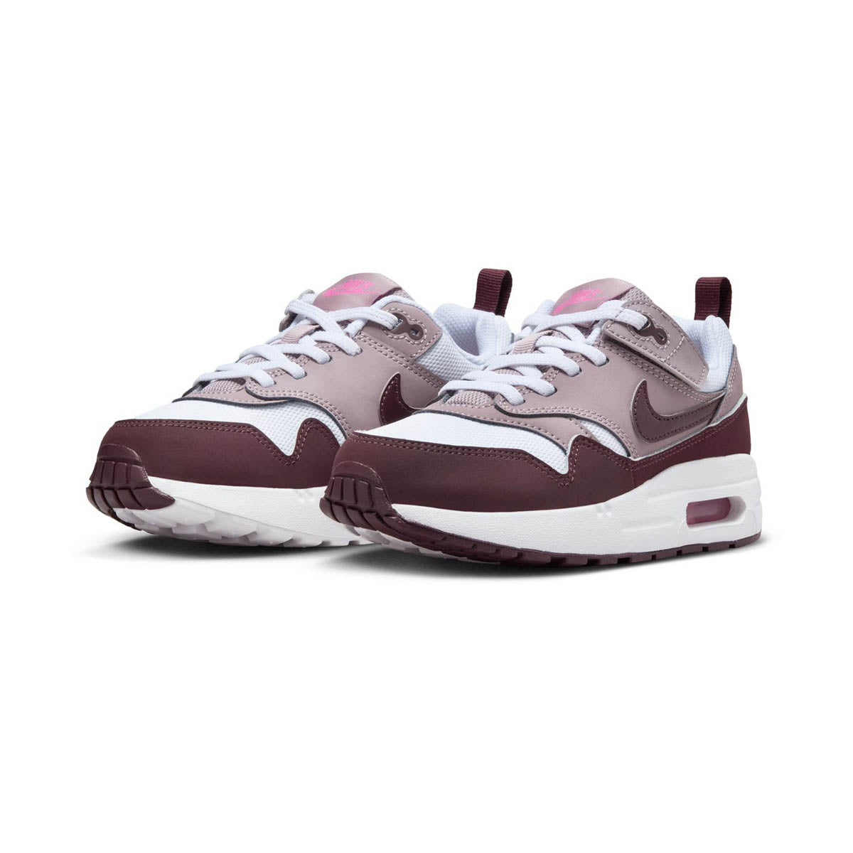 Nike Air Max 1 EasyOn &#39;Light Violet Burgundy Crush&#39; Little Kids&#39; Shoes