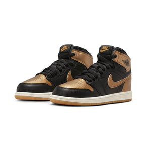 Jordan 1 Retro High OG 'Black Metallic Gold' Little Kids' Shoes