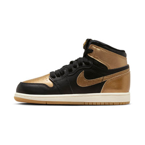 Jordan 1 Retro High OG 'Black Metallic Gold' Little Kids' Shoes