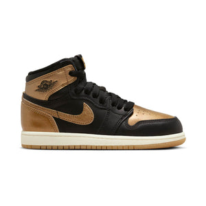 Jordan 1 Retro High OG Black and Gold Little Kids' Shoes