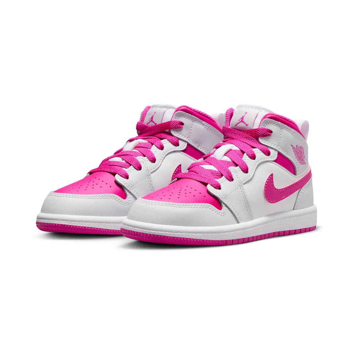 Jordan 1 Mid &#39;Fire Pink&#39; Little Kids&#39; Shoes