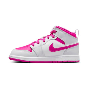 Jordan 1 Mid 'Fire Pink' Little Kids' Shoes