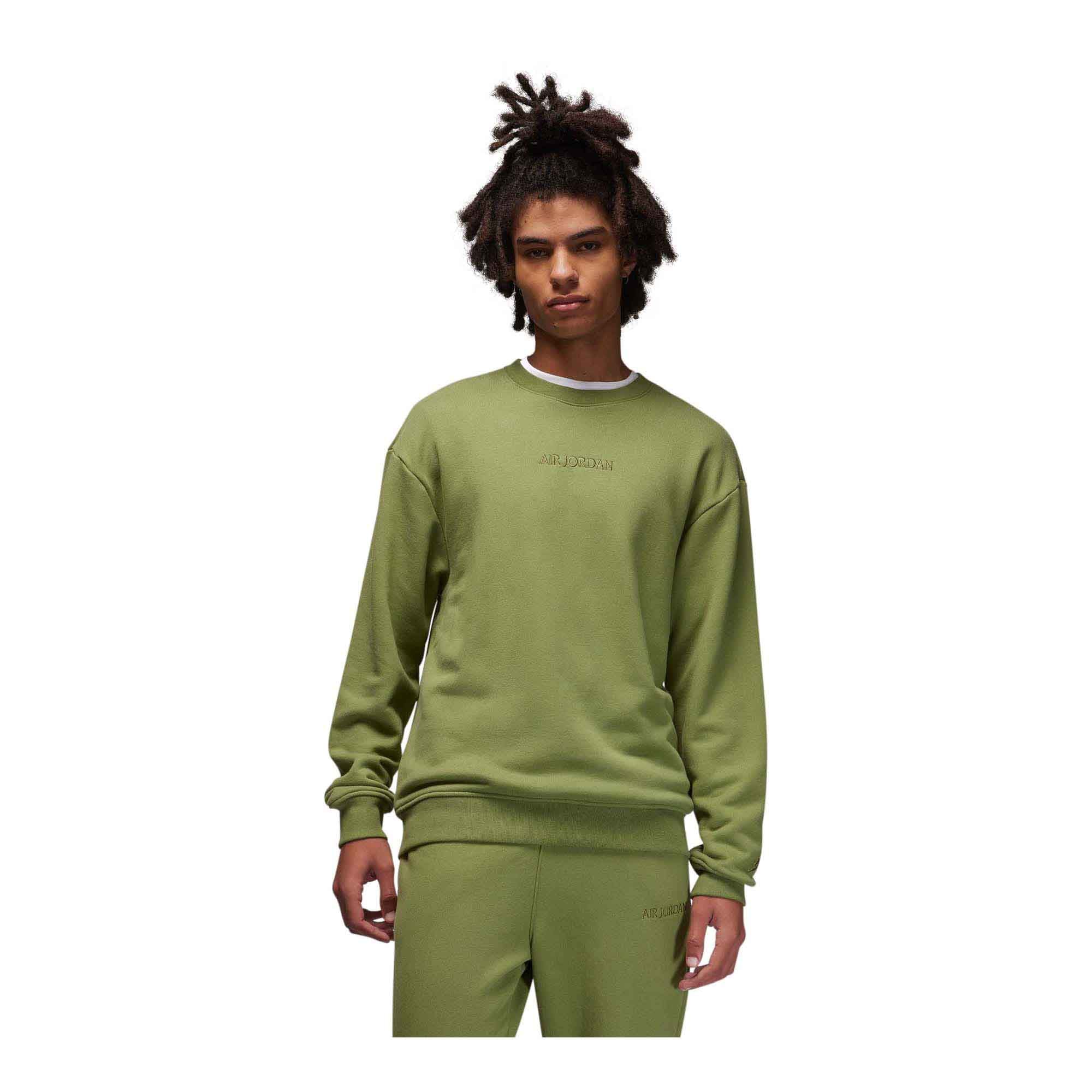 Air Jordan Wordmark Men's Fleece Crewneck Sweatshirt - Nike Tech fleece Pants - Jordan Sweatpants