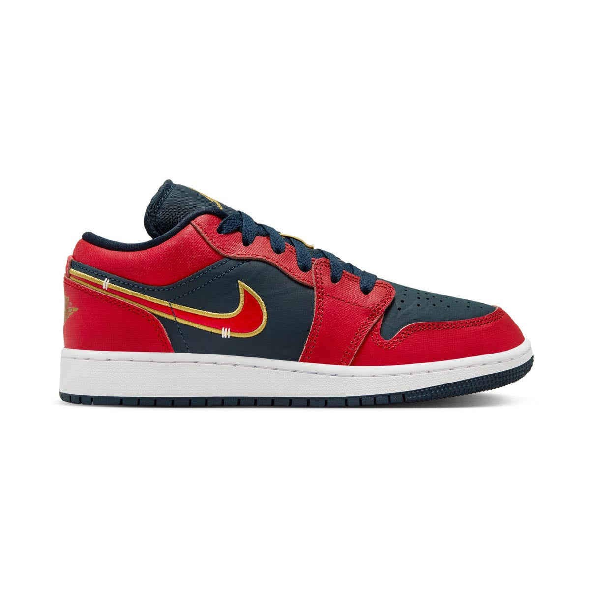 Nike gs jordan i 1 retro mid white deep royal blue white laser orange 554725-131 Big Kids' Shoes