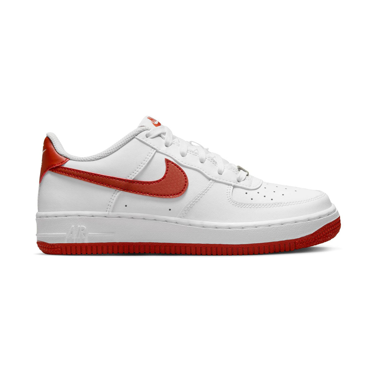 Nike Air Force 1 'White Dragon Red' Big Kids' Shoes - BIG KIDS (3.5 - 7.0)