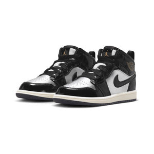 Jordan 1 Mid SE 'Black Metallic Silver Metallic Gold' Little Kids' Shoes