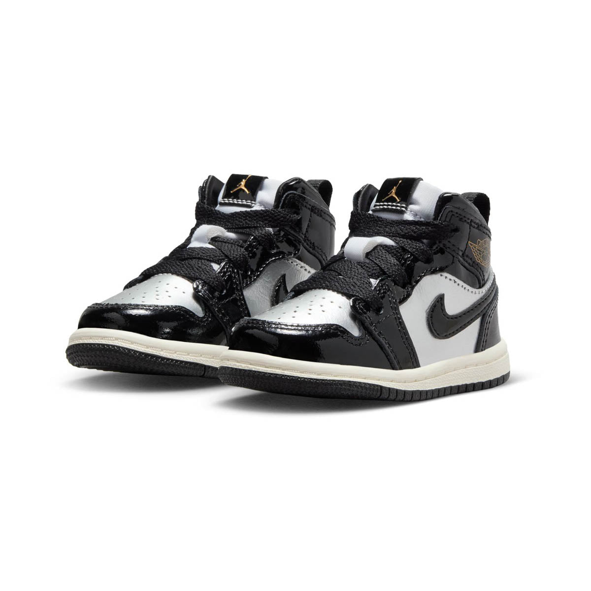 Jordan 1 Mid SE &#39;Black Metallic Silver Sail Metallic Gold&#39; Baby/Toddler Shoes